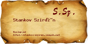 Stankov Szirén névjegykártya